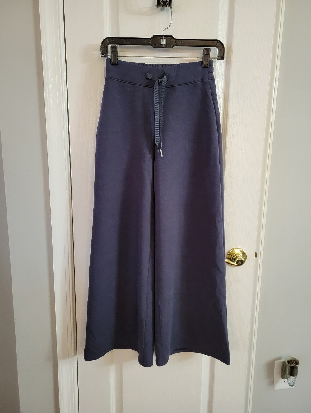 Spanx AirEssentials Wide Leg Pants Petite XS Dark Storm Blue Gray Loungewear